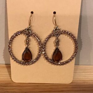 Amber color jeweled earrings